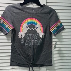 SO Kids Charcoal Unicorn Rainbow Tee